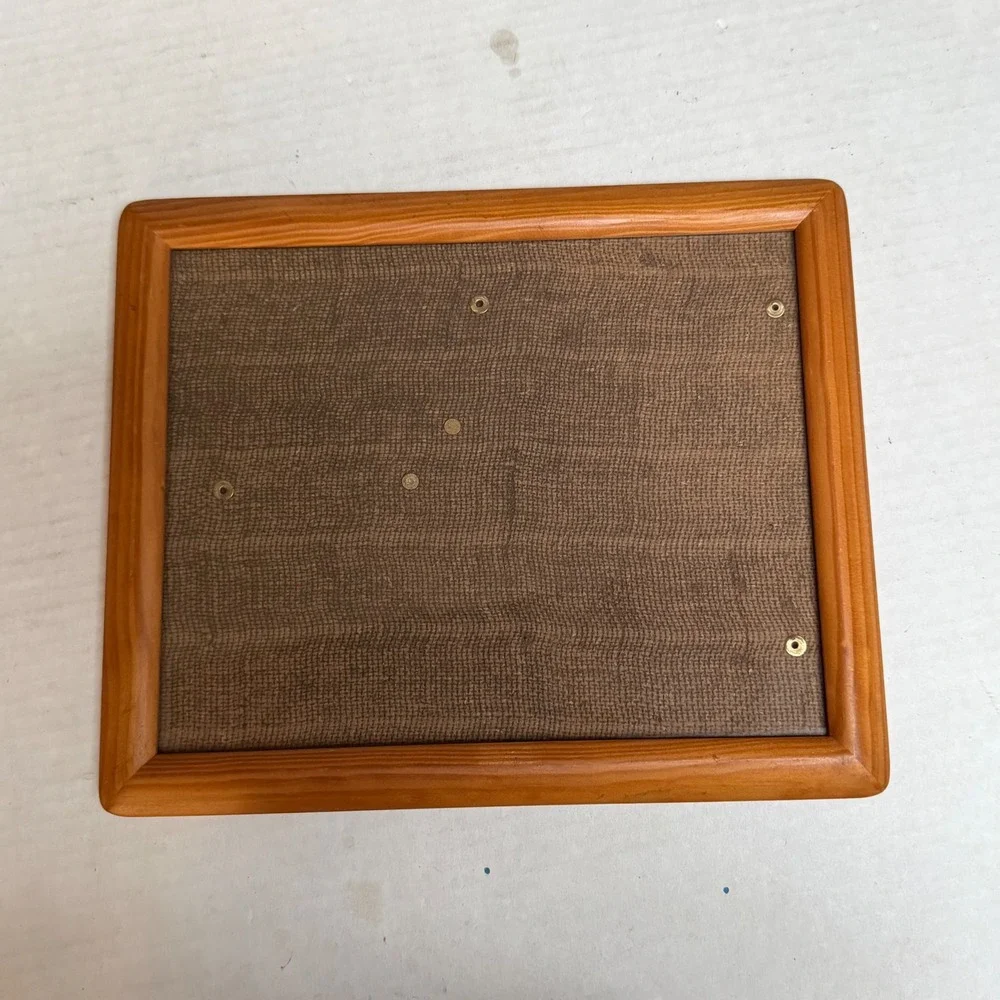 Vintage Wood Display Board Frame Rustic Brown Farmhouse Decor 11x9 Natural